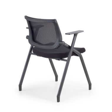 chair with writing tablet black 4 legs mesh fixed armrests 9