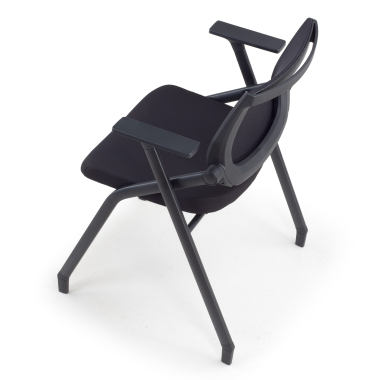 chair with writing tablet black 4 legs mesh fixed armrests 11