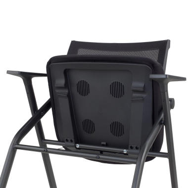 chair with writing tablet black 4 legs mesh fixed armrests 12
