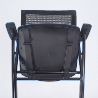 chair with writing tablet black 4 legs mesh fixed armrests 5