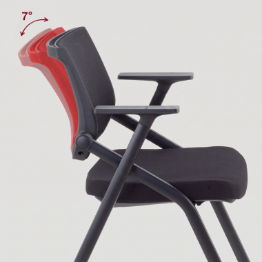 chair with writing tablet black 4 legs mesh fixed armrests 4
