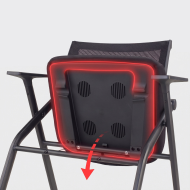 chair with writing tablet black 4 legs mesh fixed armrests 7