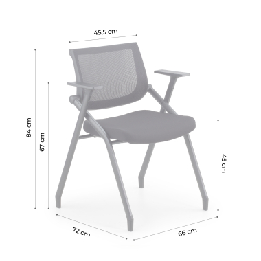 chair with writing tablet black 4 legs mesh fixed armrests 13