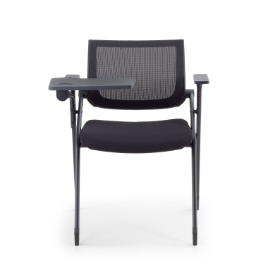 chair with writing tablet black with writing tablet mesh fixed armrests 3