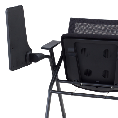 chair with writing tablet black with writing tablet mesh fixed armrests 12