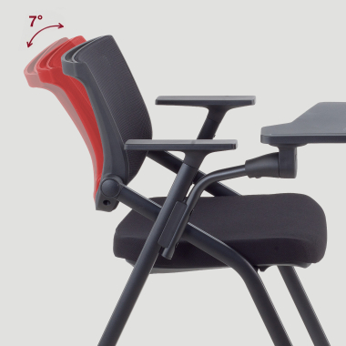chair with writing tablet black with writing tablet mesh fixed armrests 7
