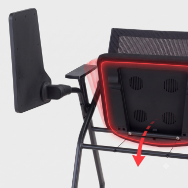 chair with writing tablet black with writing tablet mesh fixed armrests 8