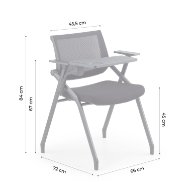 chair with writing tablet black with writing tablet mesh fixed armrests 15