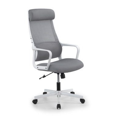 home office chair white grey venus mesh fixed armrests lumbar support headrest 1