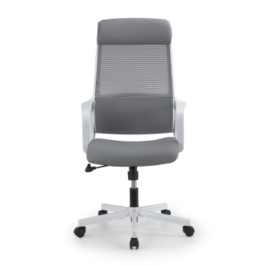 home office chair white grey venus mesh fixed armrests lumbar support headrest 3