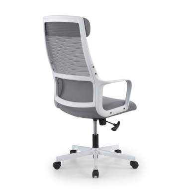 home office chair white grey venus mesh fixed armrests lumbar support headrest 11