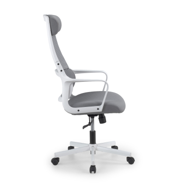 home office chair white grey venus mesh fixed armrests lumbar support headrest 4