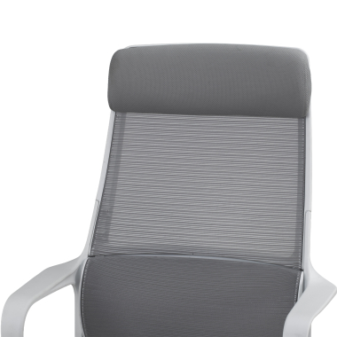 home office chair white grey venus mesh fixed armrests lumbar support headrest 12