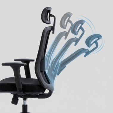 home office chair black task mesh 1d adjustable armrests lumbar support headrest 5