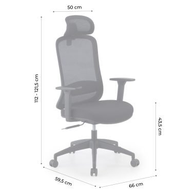 home office chair black task mesh 1d adjustable armrests lumbar support headrest 13