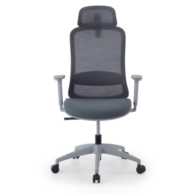 home office chair white grey task mesh 1d adjustable armrests lumbar support headrest 3