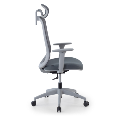 home office chair white grey task mesh 1d adjustable armrests lumbar support headrest 8