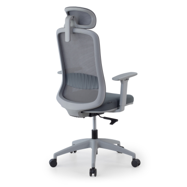 home office chair white grey task mesh 1d adjustable armrests lumbar support headrest 9