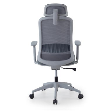 home office chair white grey task mesh 1d adjustable armrests lumbar support headrest 10