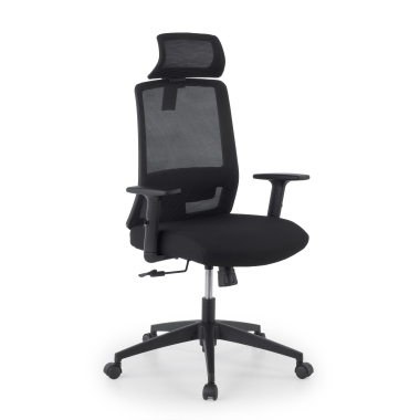 home office chair black aria mesh 1d adjustable armrests lumbar support headrest 1