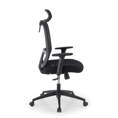 home office chair black aria mesh 1d adjustable armrests lumbar support headrest 4
