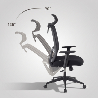 home office chair black aria mesh 1d adjustable armrests lumbar support headrest 8