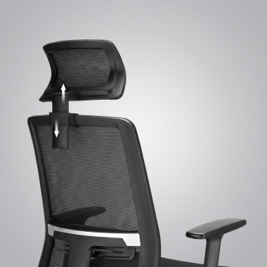 home office chair black aria mesh 1d adjustable armrests lumbar support headrest 15