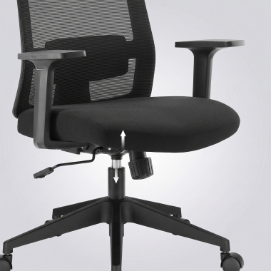 home office chair black aria mesh 1d adjustable armrests lumbar support headrest 16