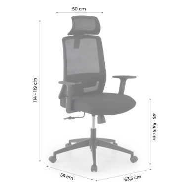 home office chair black aria mesh 1d adjustable armrests lumbar support headrest 17