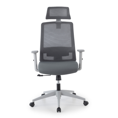 home office chair white grey aria mesh 1d adjustable armrests lumbar support headrest 3