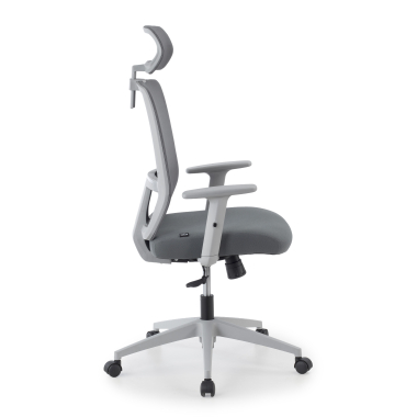 home office chair white grey aria mesh 1d adjustable armrests lumbar support headrest 7