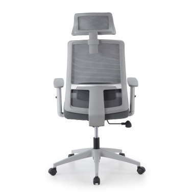 home office chair white grey aria mesh 1d adjustable armrests lumbar support headrest 5