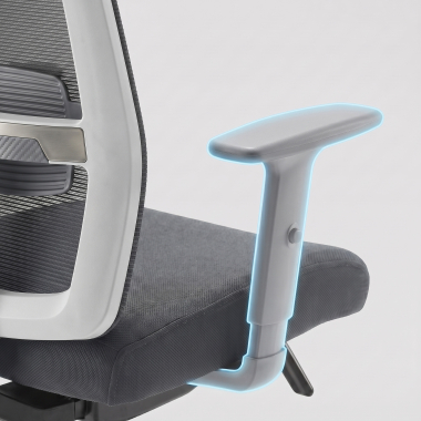 home office chair white grey aria mesh 1d adjustable armrests lumbar support headrest 11