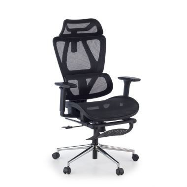 office chair black sion mesh movable armrests headrest extendable footrest 1