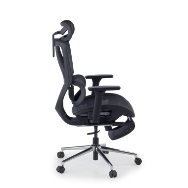 office chair black sion mesh movable armrests headrest extendable footrest 12