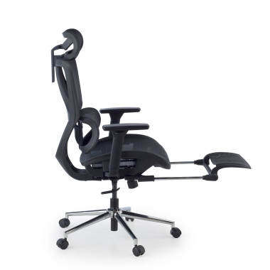 office chair black sion mesh movable armrests headrest extendable footrest 4