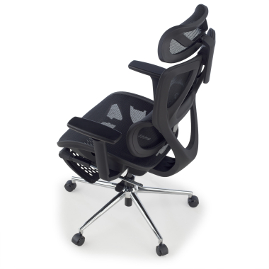 office chair black sion mesh movable armrests headrest extendable footrest 14
