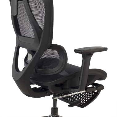 office chair black sion mesh movable armrests headrest extendable footrest 6