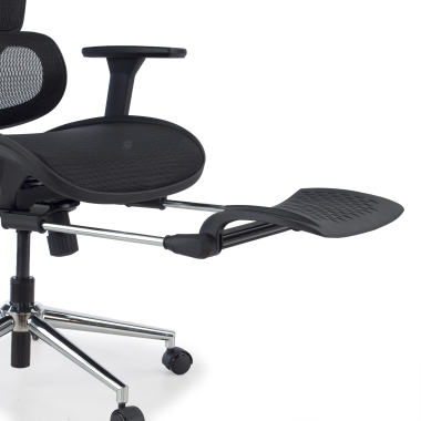 office chair black sion mesh movable armrests headrest extendable footrest 15