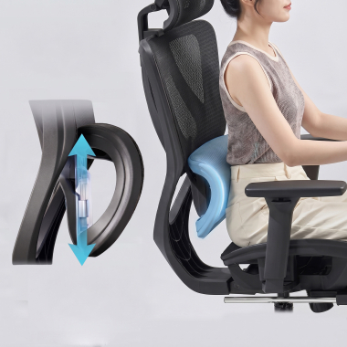 office chair black sion mesh movable armrests headrest extendable footrest 9