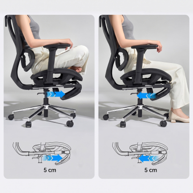 office chair black sion mesh movable armrests headrest extendable footrest 10