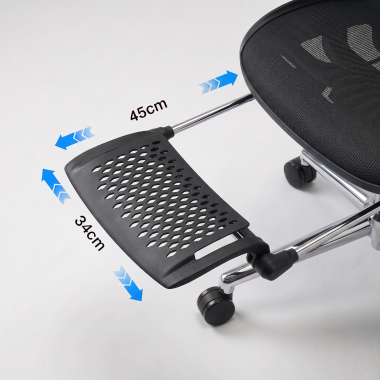 office chair black sion mesh movable armrests headrest extendable footrest 16