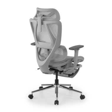 office chair white grey sion mesh movable armrests headrest extendable footrest 12