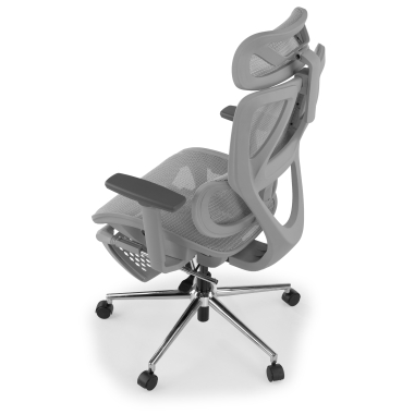 office chair white grey sion mesh movable armrests headrest extendable footrest 13