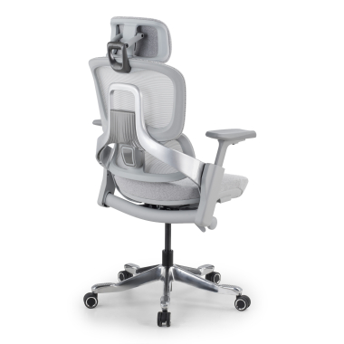 ergonomic chair white grey zenpro aluminum ergonomic chair mesh 4d adjustable armrests double lumbar support headrest 14