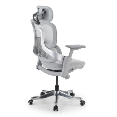 ergonomic chair white grey zenpro aluminum ergonomic chair mesh 4d adjustable armrests double lumbar support headrest 15