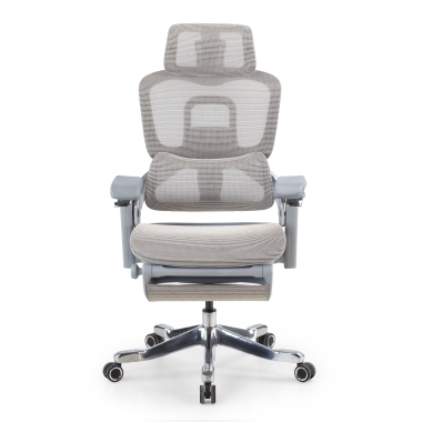 ergonomic chair white grey zenmax ergonomic chair aluminum footrest mesh 4d adjustable armrests double lumbar support headrest extendable footrest 3