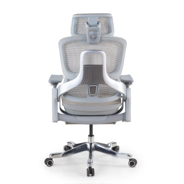 ergonomic chair white grey zenmax ergonomic chair aluminum footrest mesh 4d adjustable armrests double lumbar support headrest extendable footrest 6