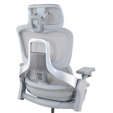 ergonomic chair white grey zenmax ergonomic chair aluminum footrest mesh 4d adjustable armrests double lumbar support headrest extendable footrest 16