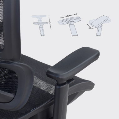 ergonomic chair black velstrom mesh 3d adjustable armrests double lumbar support headrest 13